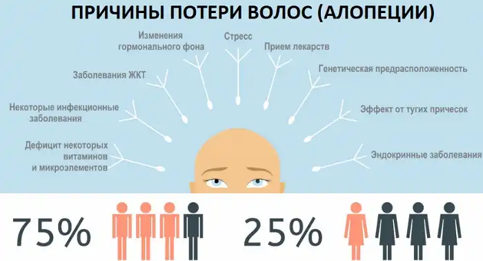 Причины выпадения волос